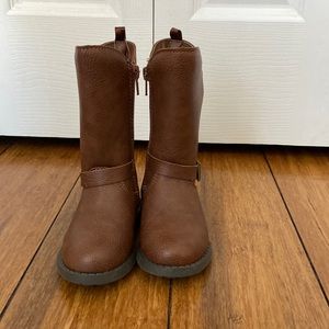 Brown “leather “ boots  with little belt